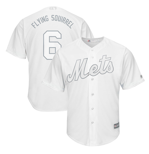 Men's New York Mets #6 Jeff McNeil "Flying Squirrel" White Cool Base Stitched Baseball Jersey